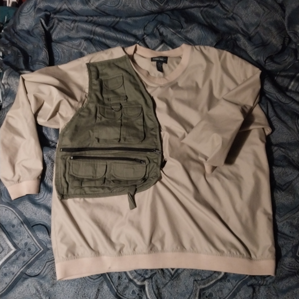 Cherokee Beige and Olive Windbreaker Jacket